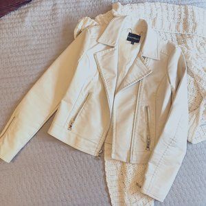 Express Cream Vegan Leather Jacket